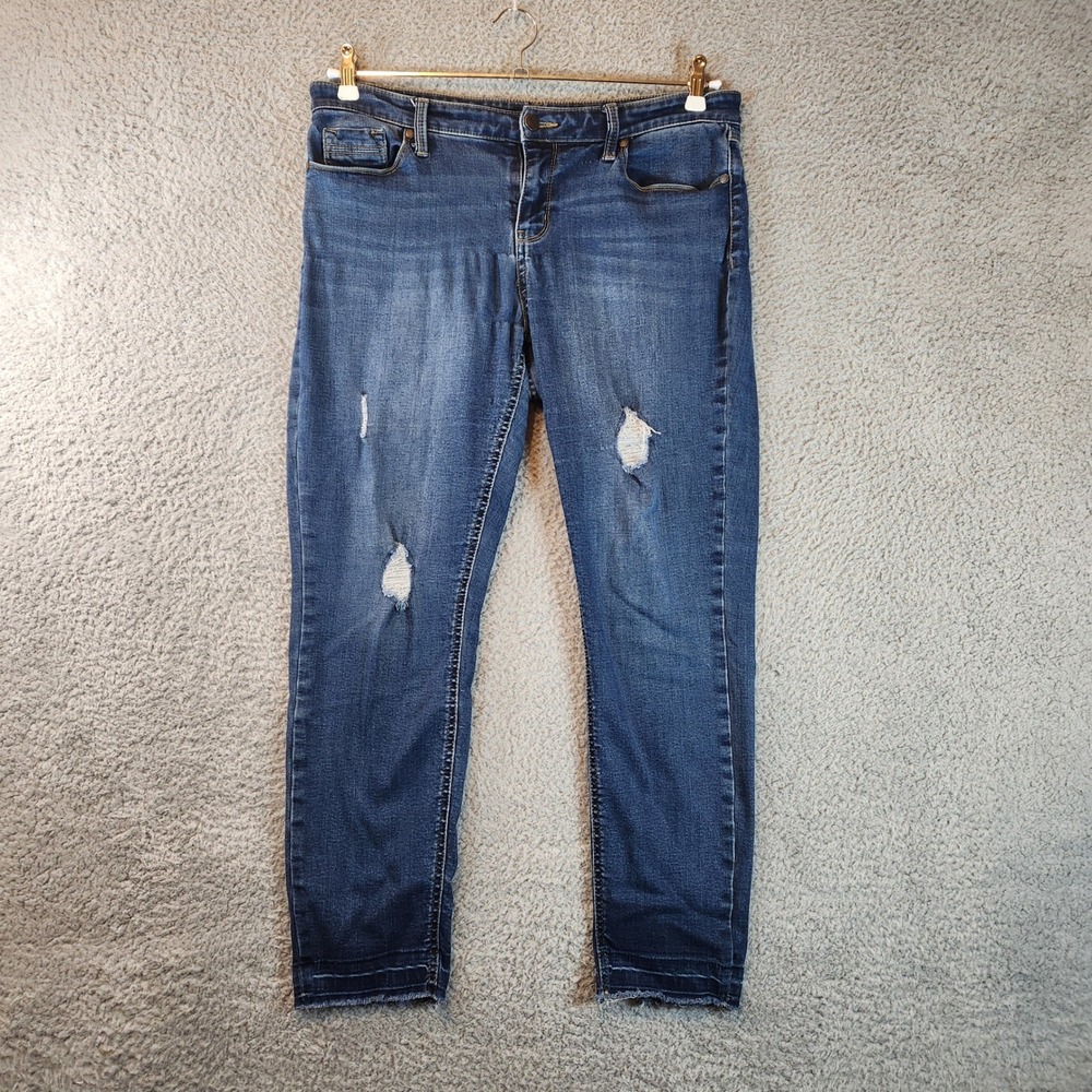 Buffalo David Bitton Jess Rip & Repair Mid Rise Skinny Jeans Womens Size 10/30‎